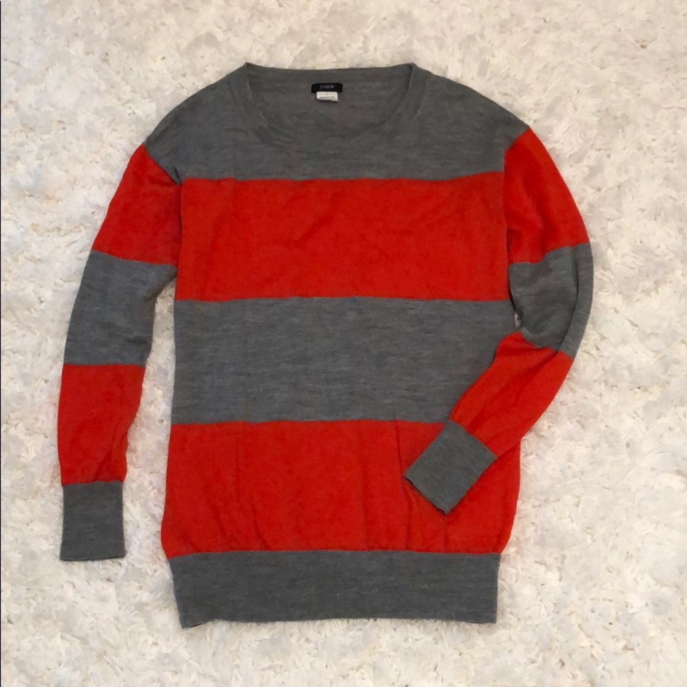 J.crew Striped Merino Wool Sweater